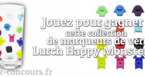 Lot de 12 Marqueurs de verre Lurch Happy Monster à gagner